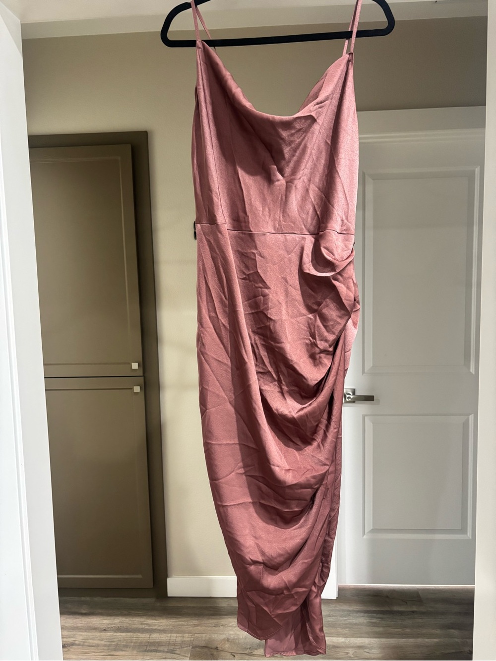 Midi Slip Dress in Dusty Rose